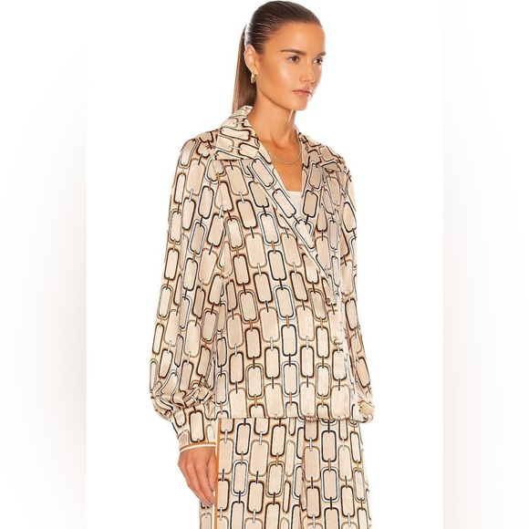 Alexis NEW Reyson Long Sleeve Chain Link Button Down Blouse Size L - Picture 4 of 16